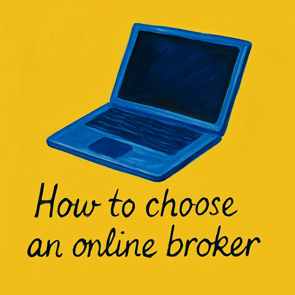 A computer on a yellow background