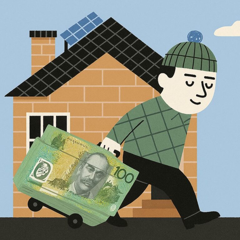 Man withdrawing funds from his home loan.