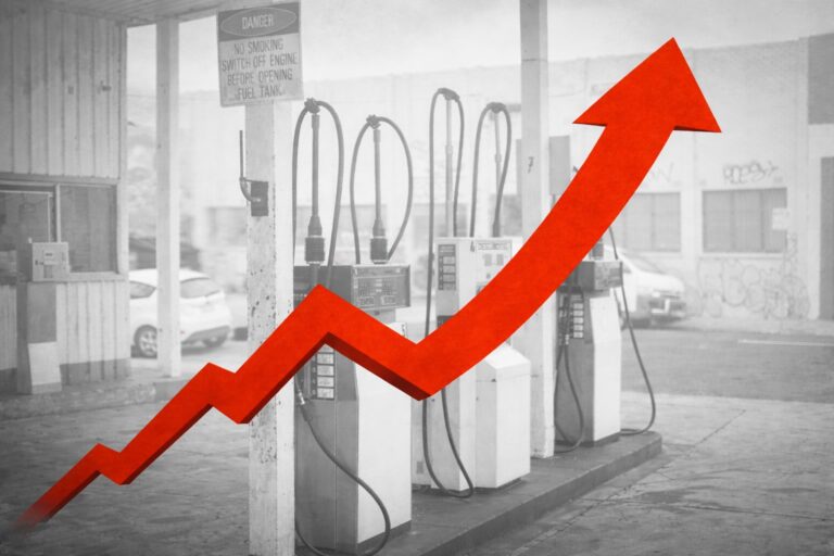 Rising petrol prices at a petrol browser.