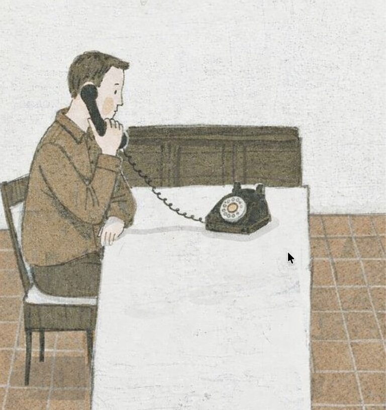 Bank manager on the phone.